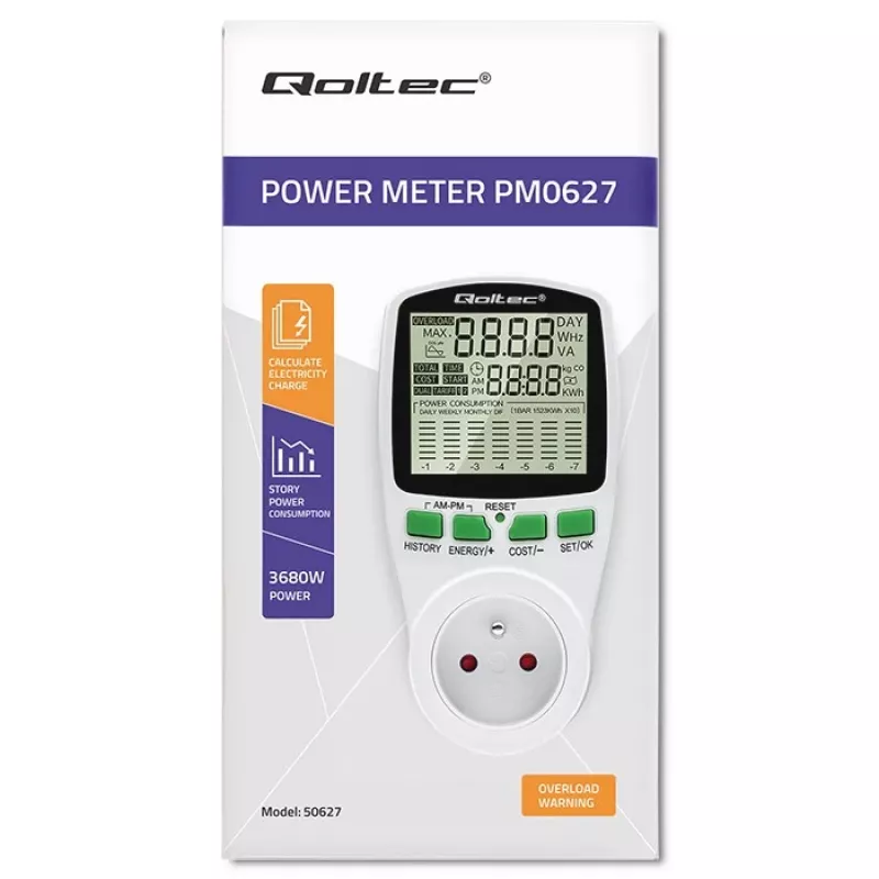Merač výkonu QOLTEC PM0627 3680W s históriou — QOLTEC PM0627 3680W