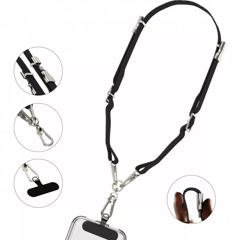 4smarts USB-C retiazka na telefón PowrCord čierna (541386)