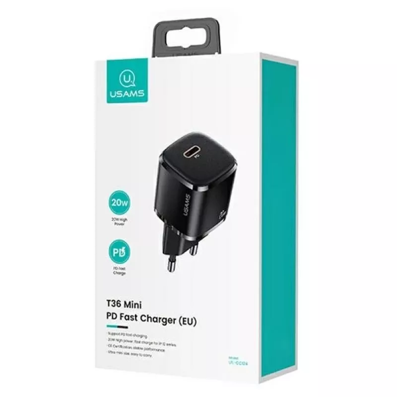 usams nabíjačka 1x USB-C T36 + Lightning PD – kompaktná PD nabíjačka s USB-C a Lightning