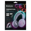 Defender FreeMotion B651 63651 bezdrôtové slúchadlá na uši, Bluetooth 5.3, RGB podsvietenie, 20–20000 Hz, 105 dB, USB-C, AUX, biele