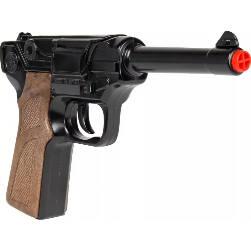 Kovový hračkársky policajný revolver Gonher 8-ranný, kovová konštrukcia, model 258441
