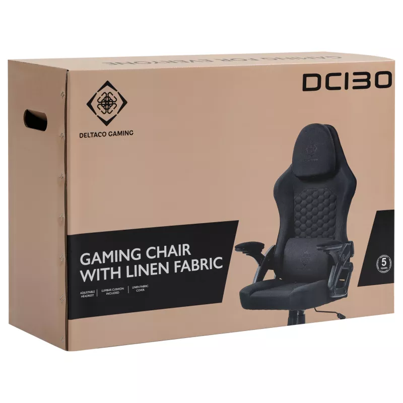 Deltaco DC130 herná stolička Soft Woven Mesh čierna (GAM-180)