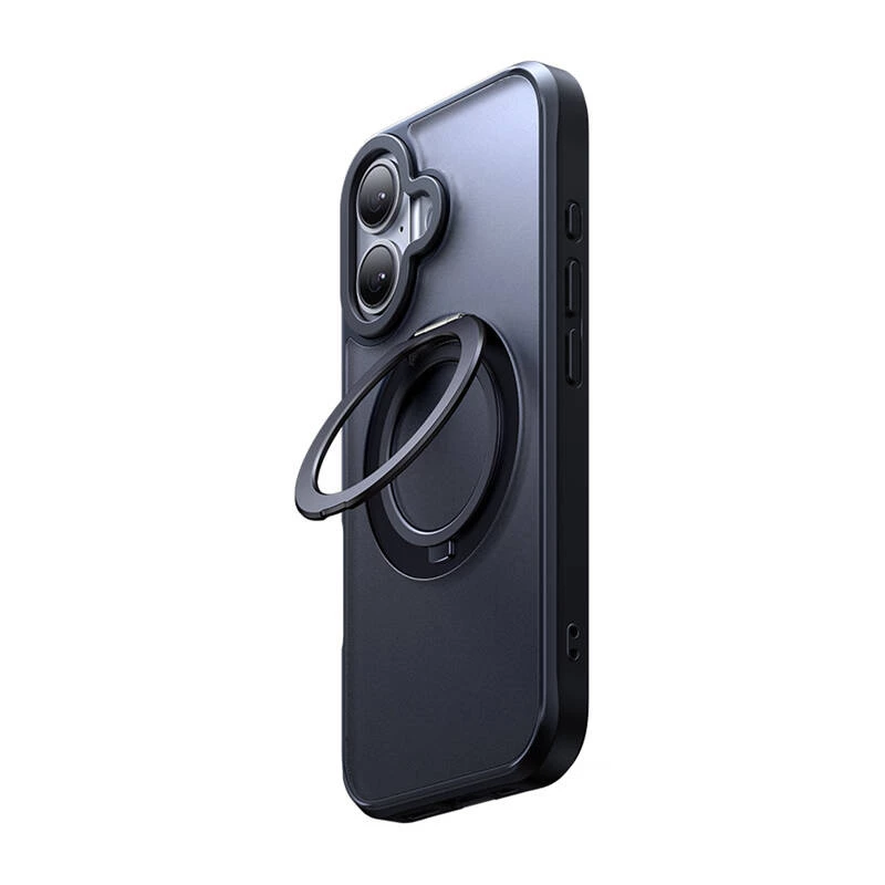 Ochranné puzdro s MagSafe Mcdodo PC-4931 pre iPhone 16 Plus s integrovaným stojanom — čierne