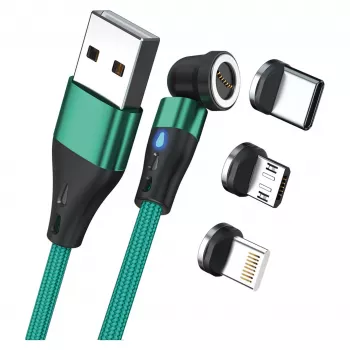 USB kábel RealPower MagneticCharge3 1 m USB A zelená