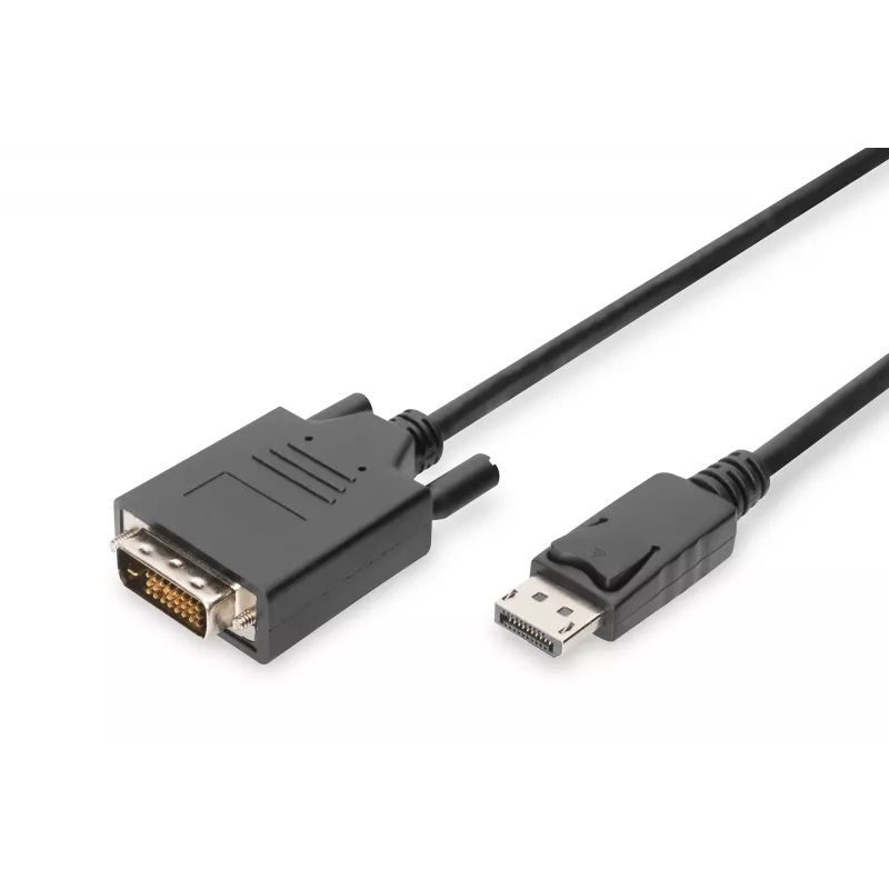 ASM AK-340301-030-S ASSMANN kábel Displayport 1.1a so zaistením Type DP/DVI-D (24+1) M/M čierny 3m