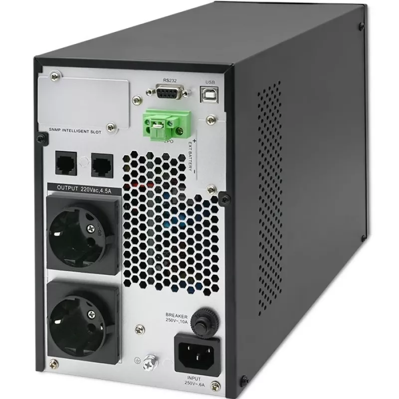 Qoltec UPS záložný zdroj | 1kVA | 1000W | účinník 1,0 | LCD | EPO | USB | Online
