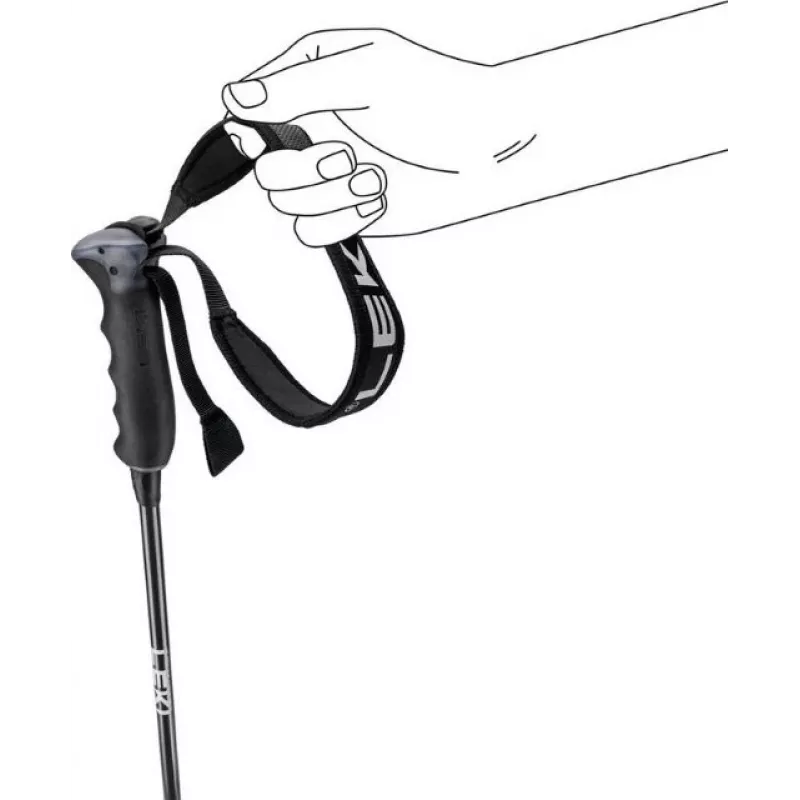 Nordic walking palice Leki NEOLITE CARBON 125 cm, karbónová tyč, biela, čierna rukoväť a pútko