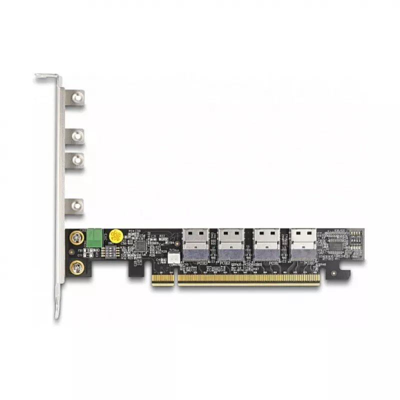 DeLOCK PCI Express x16 karta na 4 x interné SFF-8654 4i NVMe Bifurcation