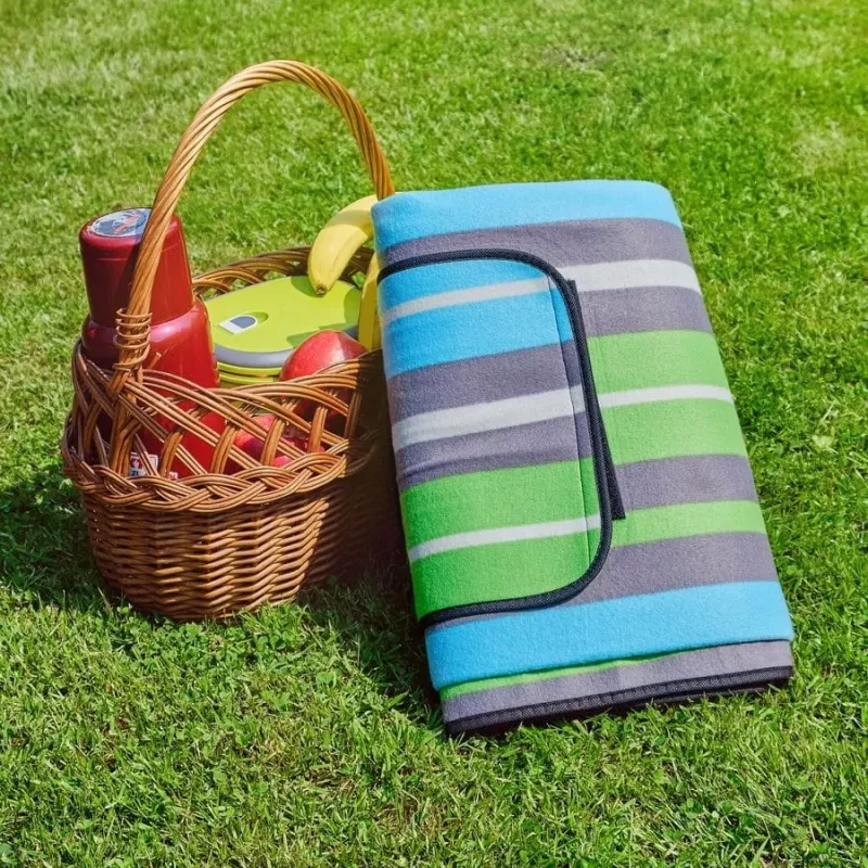Pikniková deka PROMIS KP200PZ, zelené pruhy, 200 x 150 cm