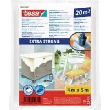 Tesa 56652 extra silná krycia plachta, 4 x 5 m, priehľadná