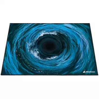 Sharkoon SKILLER SFM12 Undertow ochranná podložka na podlahu, 140 x 100 cm, čierna/modrá/biela