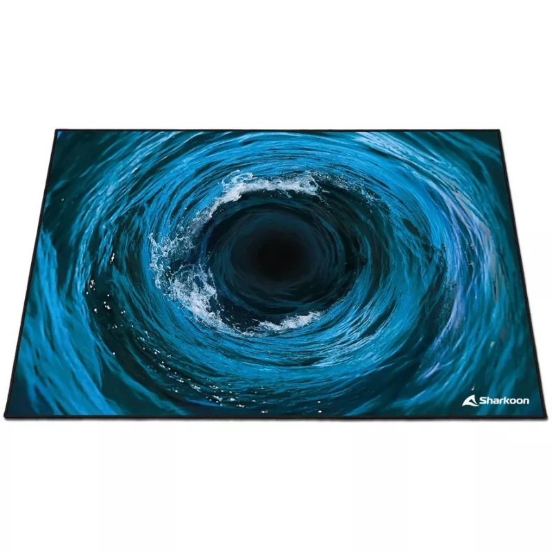 Sharkoon SKILLER SFM12 Undertow ochranná podložka na podlahu, 140 x 100 cm, čierna/modrá/biela