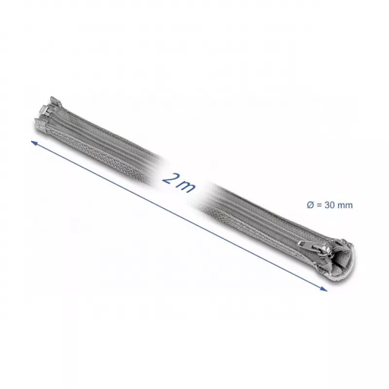 Pletená hadica DeLOCK 20831 2m x 30mm sivá
