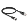 DeLOCK M12 adaptérový kábel D-kódovaný 4-polový samica na RJ45 samec 50 cm