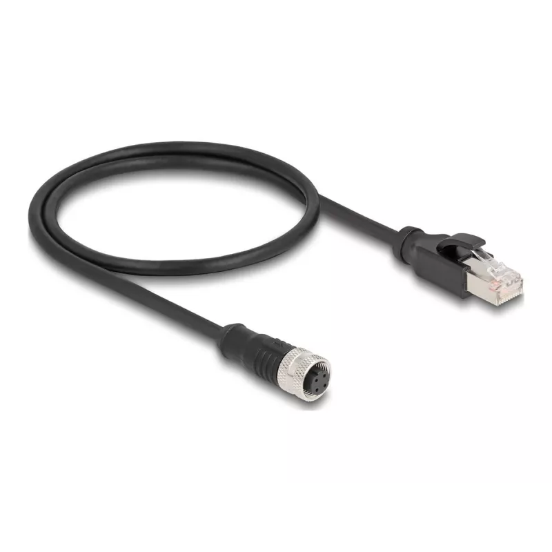 DeLOCK M12 adaptérový kábel D-kódovaný 4-polový samica na RJ45 samec 50 cm
