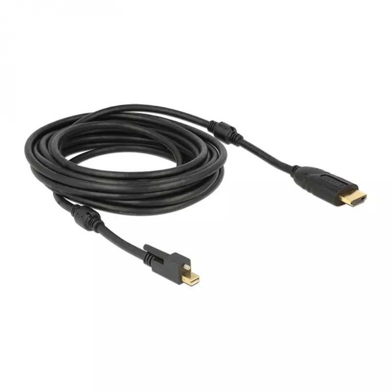 Video kábel adaptér DeLOCK 83732 Mini DisplayPort na HDMI 5 m čierny