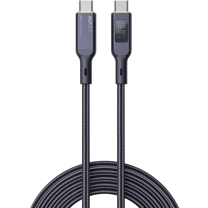 AUKEY CB-MCC102 USB kábel 1,8 m USB-C čierny 480 Gbit/s