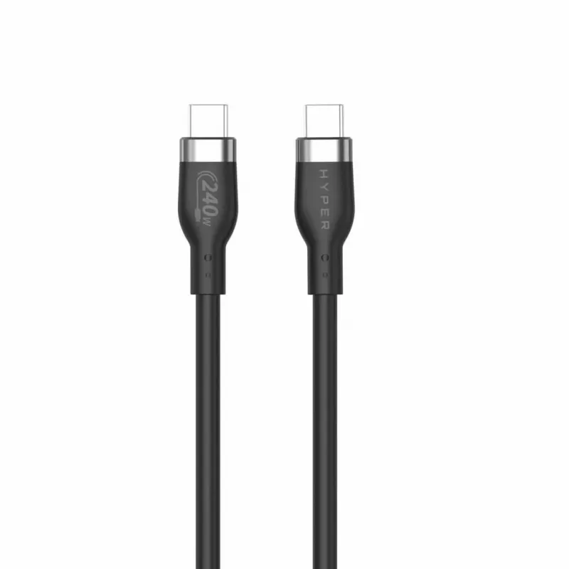 HYPER HyperJuice 240W silikónový USB-C na USB-C kábel (1,8m/2m) - čierny