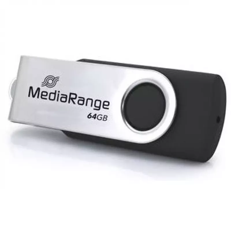 USB flash disk MediaRange MR1953 64 GB USB Type-C 3.2 Gen 1 (3.1 Gen 1) otočný, čierny/strieborný