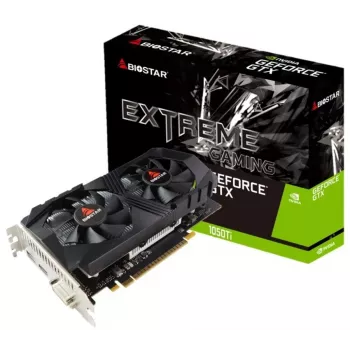 Grafická karta BIOSTAR GeForce GTX 1050 Ti – 4 GB GDDR5, 128-bit, PCIe 3.0, 1291 MHz
