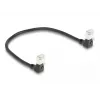 DeLOCK RJ45 sieťový kábel Cat.6A S/FTP tenký 90° zahnutý nadol 0,25 m čierny