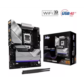 Základná doska ASROCK X870 (Socket AM5, ATX, DDR5, 4 pamäťové sloty, X870LIVEMIXERWIFI)