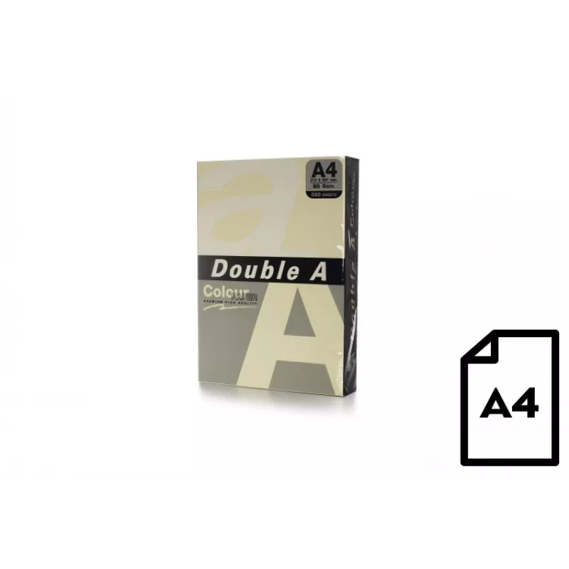 Farebný papier Double A, 80g, A4, 500 listov, slonovina