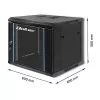 Sieťový rozvádzač QOLTEC 9U model 54466 – otvorený rám 9U serverový/rackový rozvádzač