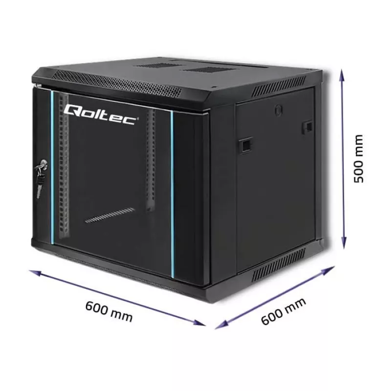 Sieťový rozvádzač QOLTEC 9U model 54466 – otvorený rám 9U serverový/rackový rozvádzač