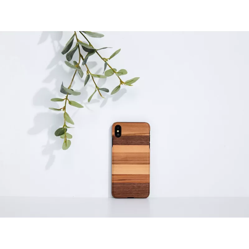Puzdro na smartphone man and wood pre iPhone XS Max — čierna