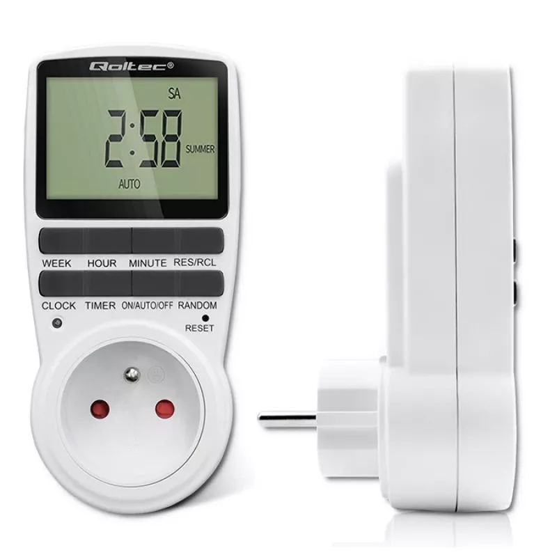 Elektronický časovač QOLTEC PC0628 s LCD displejom, 24-hodinové odpočítavanie