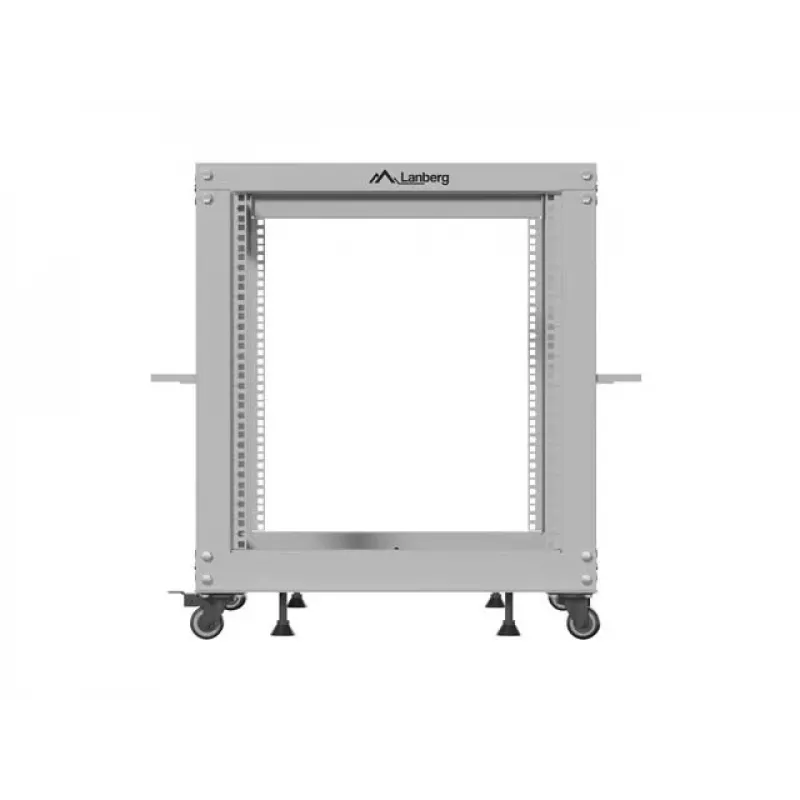 19-palcový otvorený rack LANBERG 12U, nastaviteľná hĺbka 600-1100 mm, sivý