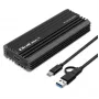 Externé SSD puzdro QOLTEC NV2270 pre M.2 SATA/NVMe disky, USB-C, až do 2 TB