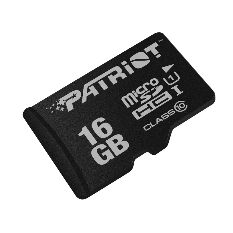 MicroSDHC pamäťová karta PATRIOT PSF16GMDC10 — 16 GB, Class 10, UHS-I (U1), 80 MB/s, čierna