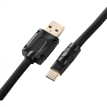 Sharkoon SGK50 Aviator špirálový kábel pre SKILLER SGK50, USB-A na USB-C, 1,85 m, titán/čierna