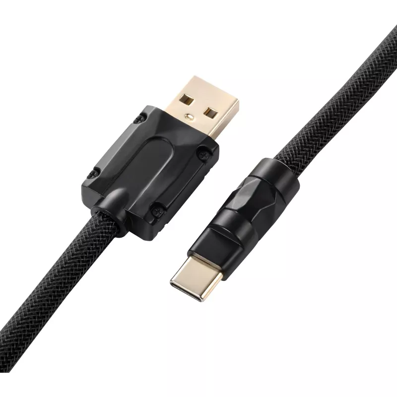Sharkoon SGK50 Aviator špirálový kábel pre SKILLER SGK50, USB-A na USB-C, 1,85 m, titánový/čierny