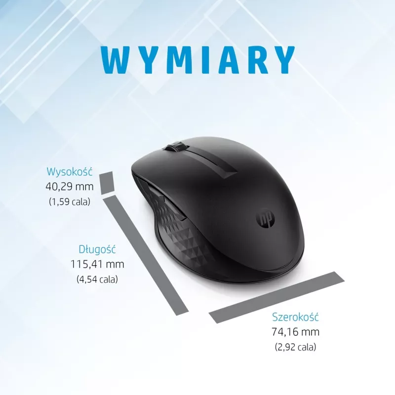 HP 435 Multi-Device Bezdrôtová myš, obojručná, RF Wireless + Bluetooth, 4000 DPI, čierna