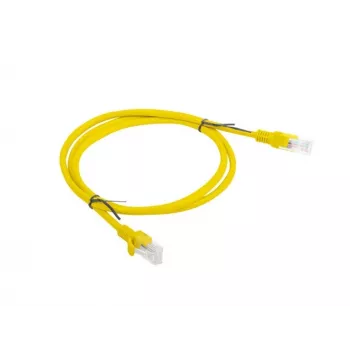 LANBERG RJ-45 Cat5e patch kábel PCU5-10CC-0100-Y, 1 m, U/UTP, CCA vodič, žltý