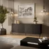 Komoda cama meble LUCCA 4D, 200×40×80 cm, čierna, korpus z drevotriesky