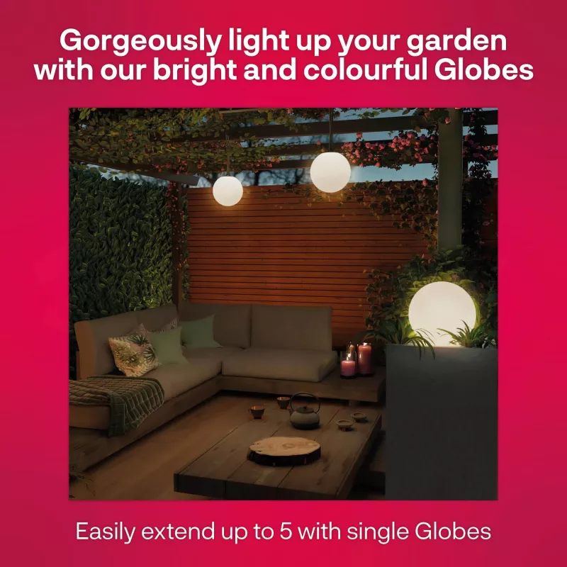 Outdoor Smart Globe Light Colour balenie 3 ks, LED svetlo nahrádza 33 Watt