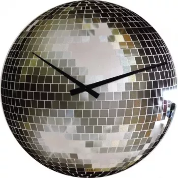 NeXtime hodiny 8801 Small Disco, Ø30 cm, nástenné, strieborné