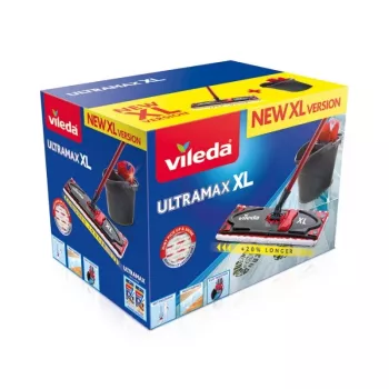 VILEDA mop Ultramax XL Box — prateľná mikrovláknová 360° otočná hlava, skladacia, na tvrdé podlahy