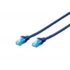 Sieťový patch kábel DIGITUS Digitus CAT 5e U/UTP patch kábel, 5 m, U/UTP, RJ-45 – modrý