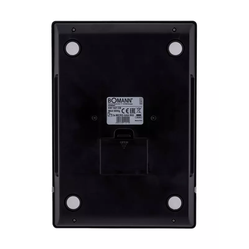 Bomann KW 1421 CB kuchynská váha, LCD displej, nehrdzavejúca oceľ, 160 x 230 x 18 mm, AAA, čierna (614211)