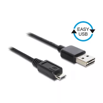 DELOCK kábel EASY-USB 2.0 Type-A konektor samec > USB 2.0 Type Micro-B konektor samec 50 cm čierny