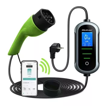 Nabíjačka elektrických vozidiel QOLTEC EV nabíjačka do auta s nastaviteľným Type2 2in1 3,5 kW – kompaktná AC nabíjačka, Type 2, 3,5 kW