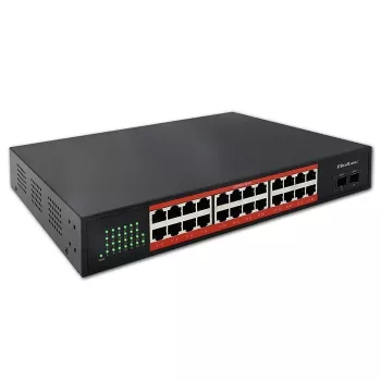 Sieťový switch QOLTEC Gigabit Ethernet PoE 24xRJ45 2xSFP