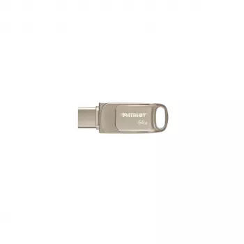 USB flash disk PATRIOT PS64GT560DS5D 64 GB USB 3.2 (USB-A & USB-C), otočné puzdro zo zliatiny zinku, strieborná
