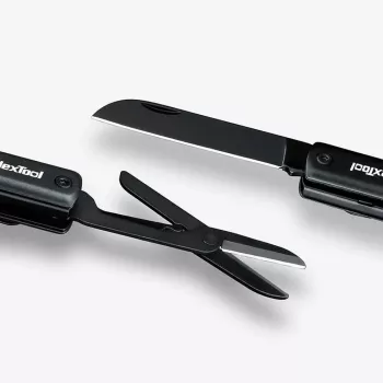 Multifunkčné pero s baterkou Nextool NE20026 — LED 50 lm, 90 min prevádzky, nerezový nôž, nožnice, USB-C, hliník, 125×15 mm, 38 g