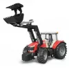 Hračkársky traktor BRUDER Massey Ferguson 7624 s čelným nakladačom, červený, pre deti od 3 rokov